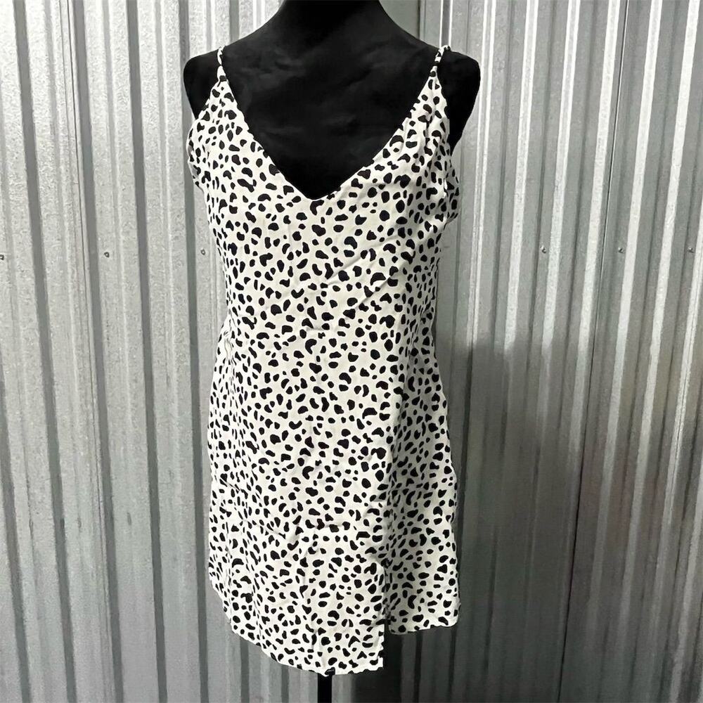 Reformation Marlowe Mini Dress XL Spotted‎ Slip Party dress
